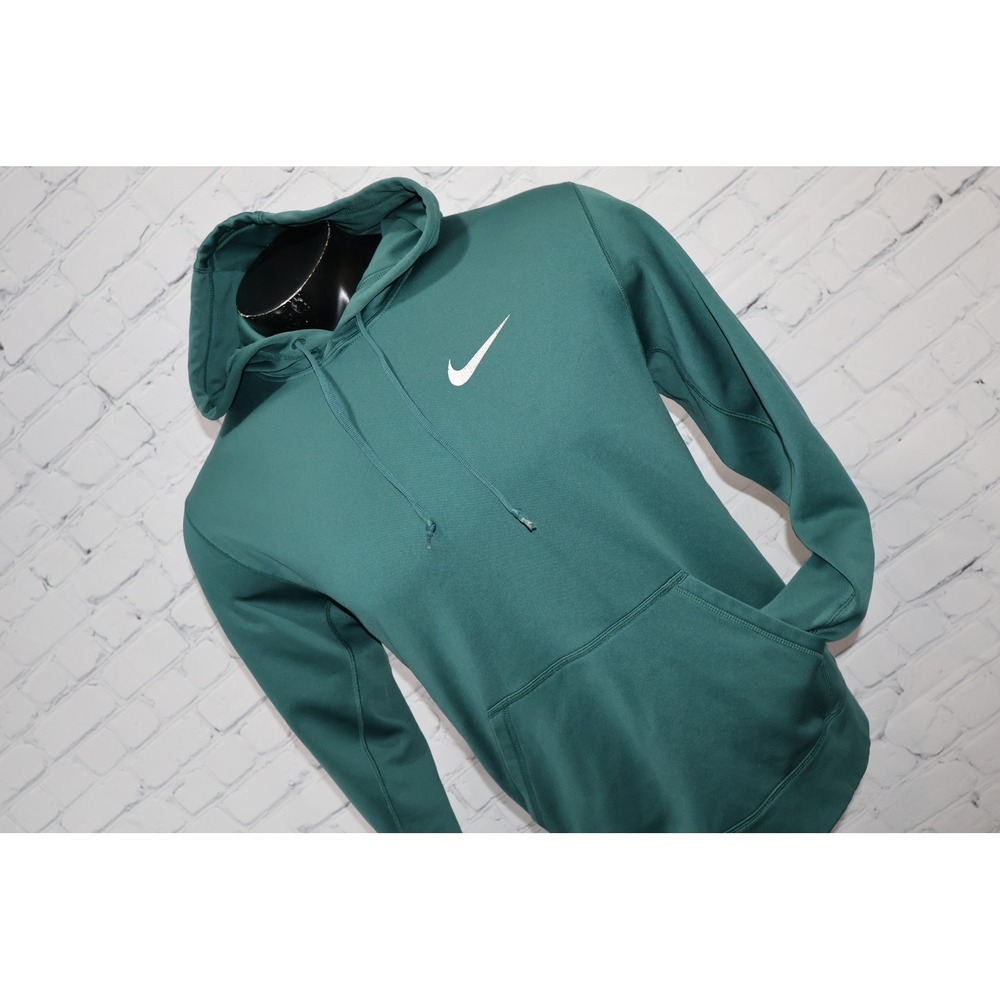 Nike Hoodie Mens Large Green Therma-Fit Pullover Swoosh Athletic Gym **